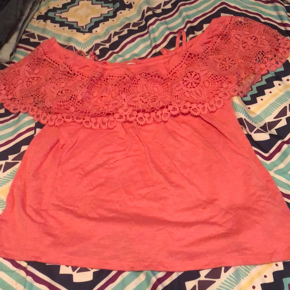 Pink ruffle shirt